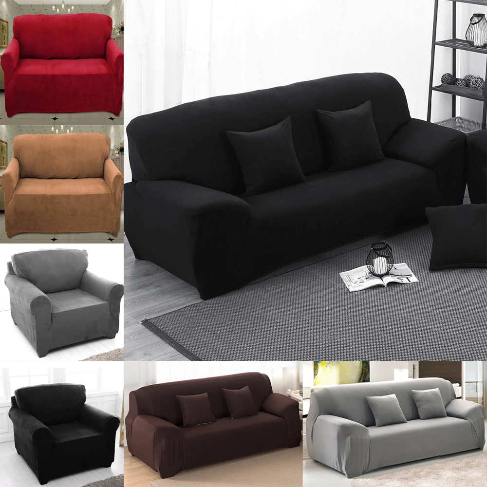 New Modern Pure Color Fashion Elastic Sofa Covers For Living Room Sofa