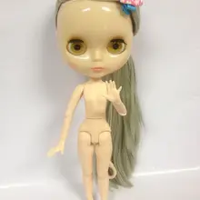 Серый длинные волосы цельная кукла без одежды кукла, прозрачная skinFactory кукла, подходит для DIY Изменить игрушка BJD для девочек