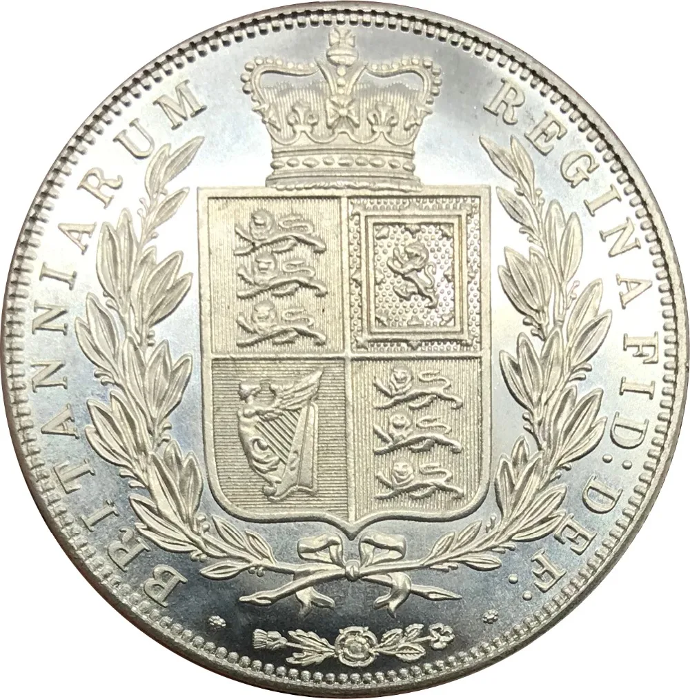 

Great Britain 1880 Victoria 1/2 Crown young head Cupronickel Silver Plated Copy Coins