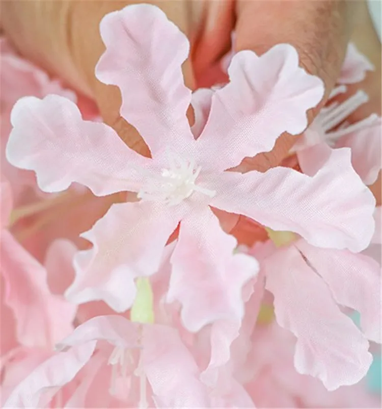 10 шт. поддельные длинные Стволовые Lagerstroemia вишневый цвет 39,37 "Длина Моделирование водопад Сакура для дома Свадебные Декоративные цветы