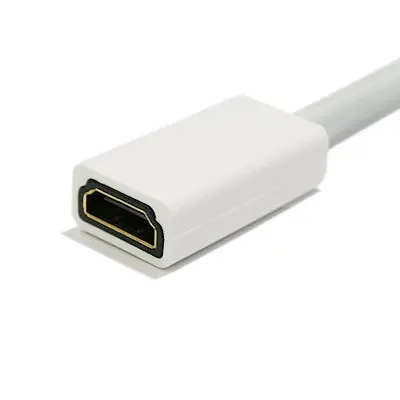 Переходник Mini DVI HDMI с внутренней резьбой для кабеля 5 дюймов белый от LBSC|Кабели