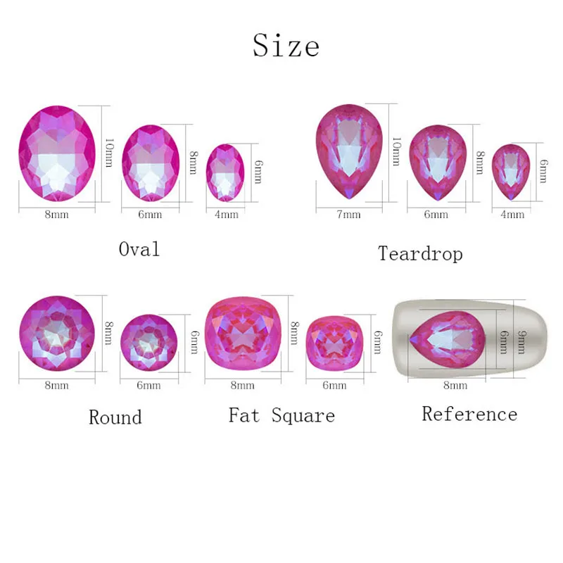 Высокое качество А+ розовый мокко ФЛЮОР смешанной формы заостренный назад дизайн ногтей стекло Кристалл Клей На Стразы для украшения ногтей