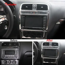 Tonlinker, 3 шт., новинка, нержавеющая сталь, автомобильный Стайлинг, контрольный выход, светильник, чехол, наклейки для Volkswagen POLO, хэтчбек