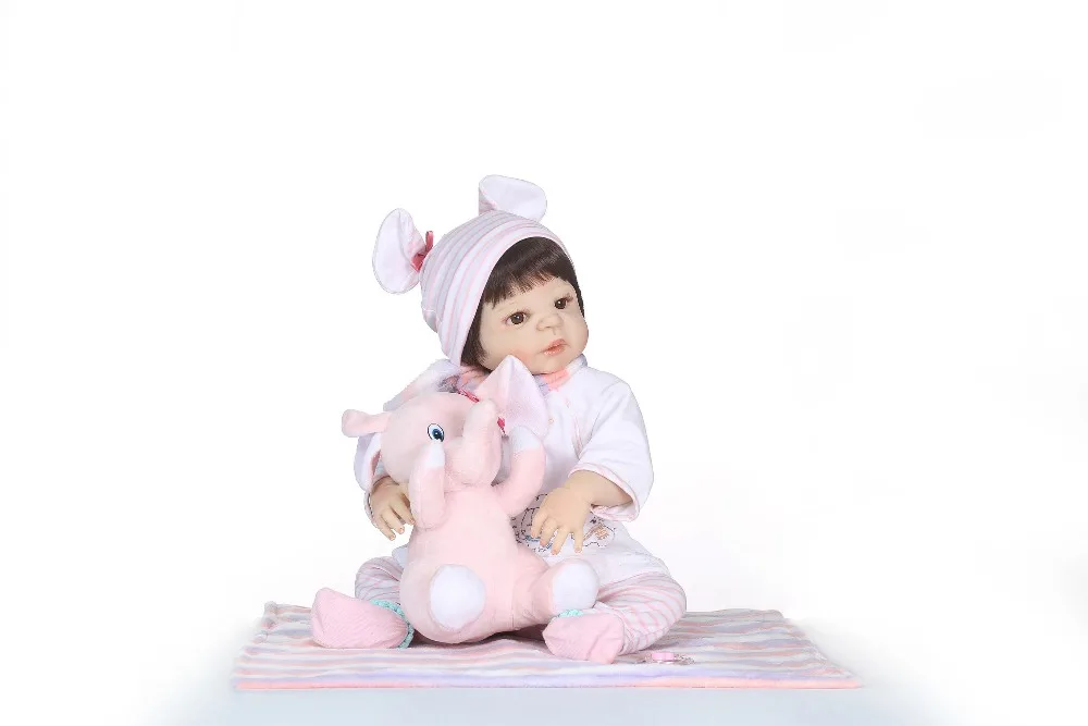 NPK 56 см мягкие силиконовые Reborn Baby Doll Игрушки для девочек реалистичные Дети Boneca полный винил модные куклы Bebes возрожденная менина детские игрушки