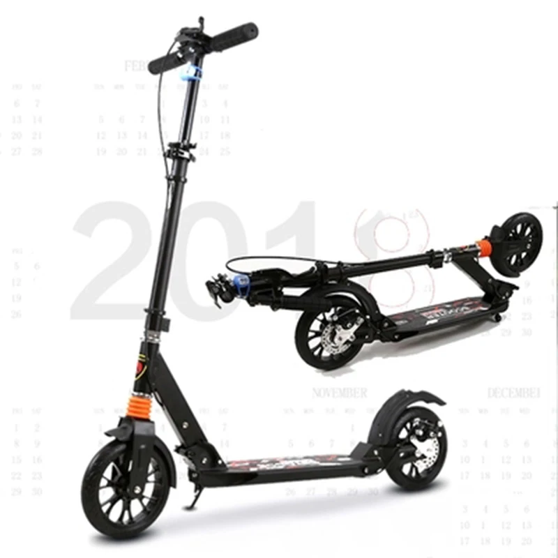 

adult children kick scooter foldable PU 2wheels bodybuilding all aluminum shock absorption urban campus transportation