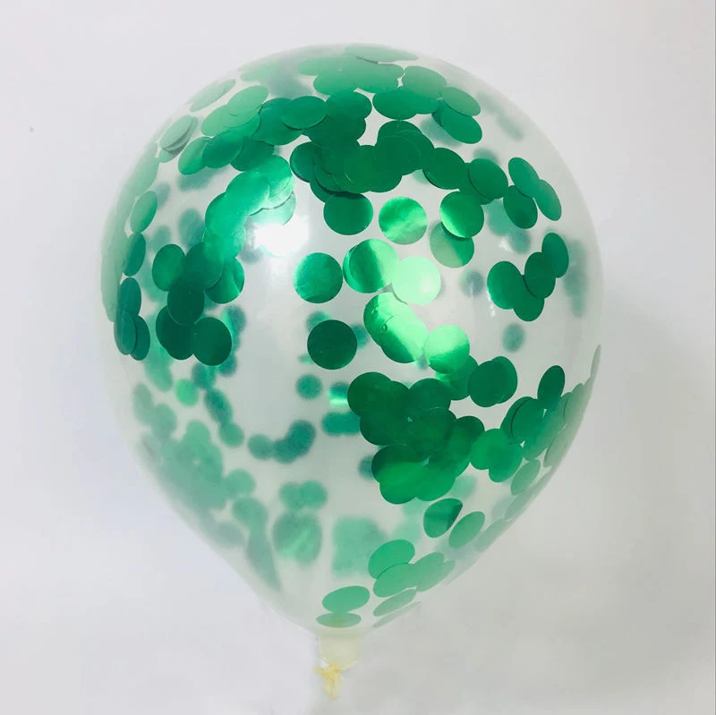 5 шт./Партия Красочные прозрачные конфетти воздушные шары Золотая фольга прозрачные воздушные шары счастливый день рождения, детский душ Свадебные украшения - Цвет: Зеленый