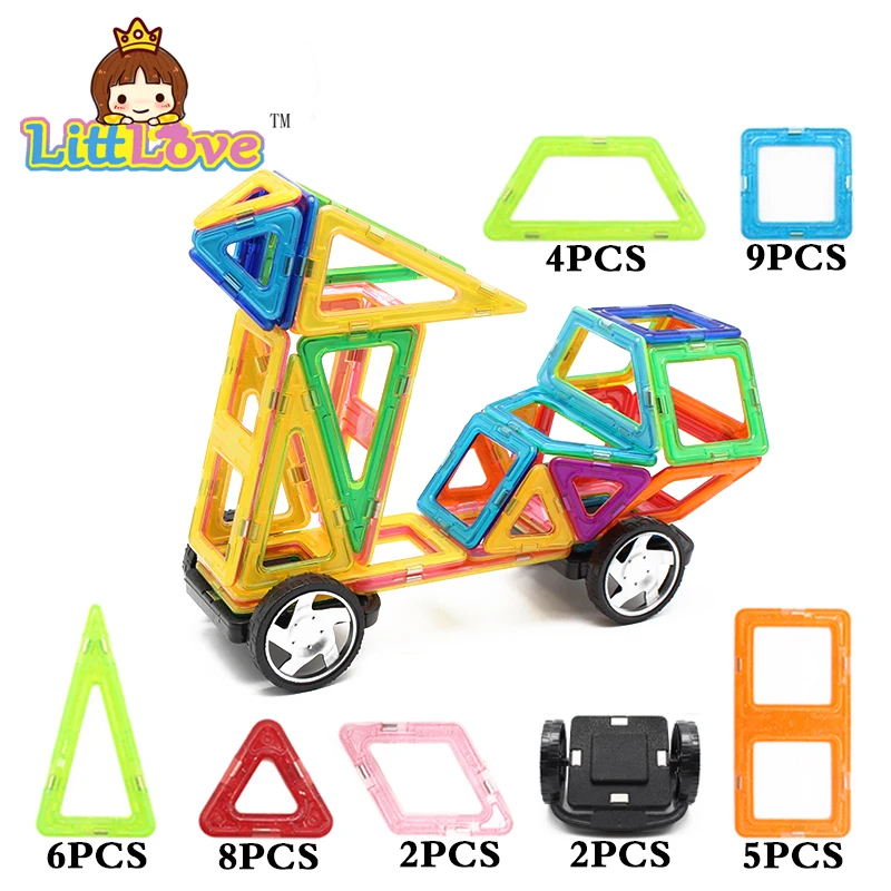 36 шт. LittLove большой Размеры мотоцикл магнитные стоительные блоки DIY обучающие строительные конструктор кирпичики Пластик детские игрушки