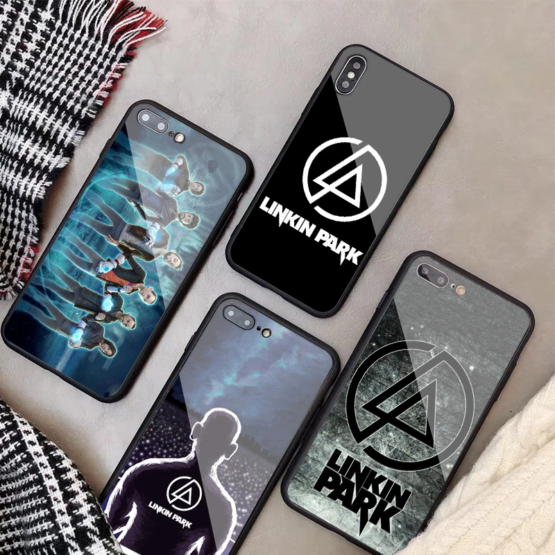 

Newest Popular Linkin Park Tempered Glass Phone Case For iPhone X XR XS XS Max 8 7 6 Plus For iPhone 5 5C SE 5S 6S