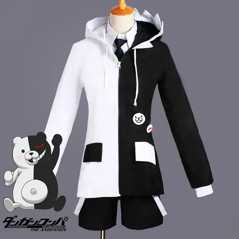 Японское аниме Danganronpa Cos Harajuku Monokuma Аниме косплей для мужчин и женщин костюмы для косплея пальто+ рубашка+ галстук+ брюки