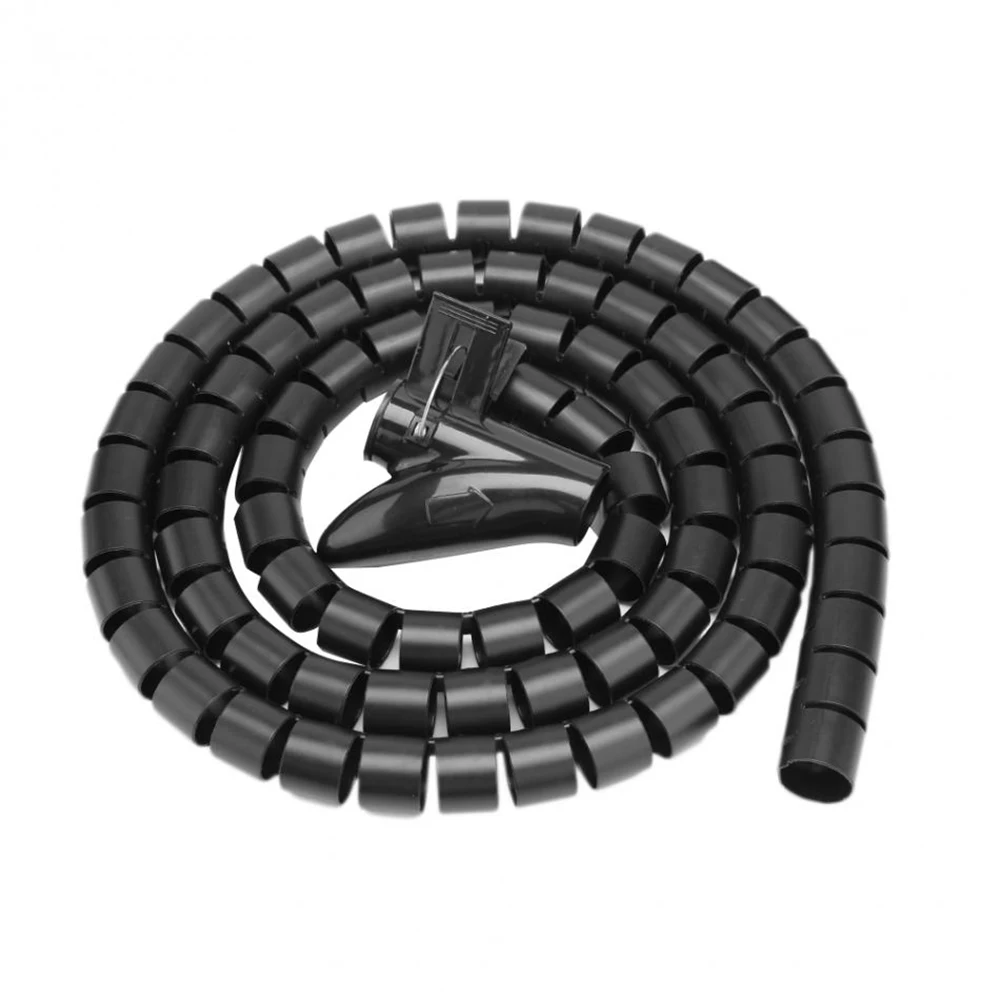 2.0m/22mm Cable Wider Wire Management Protector Organizer Coiled Tube Sleeve Desktop Computer Storage Wrap Power Cord|Органайзеры для