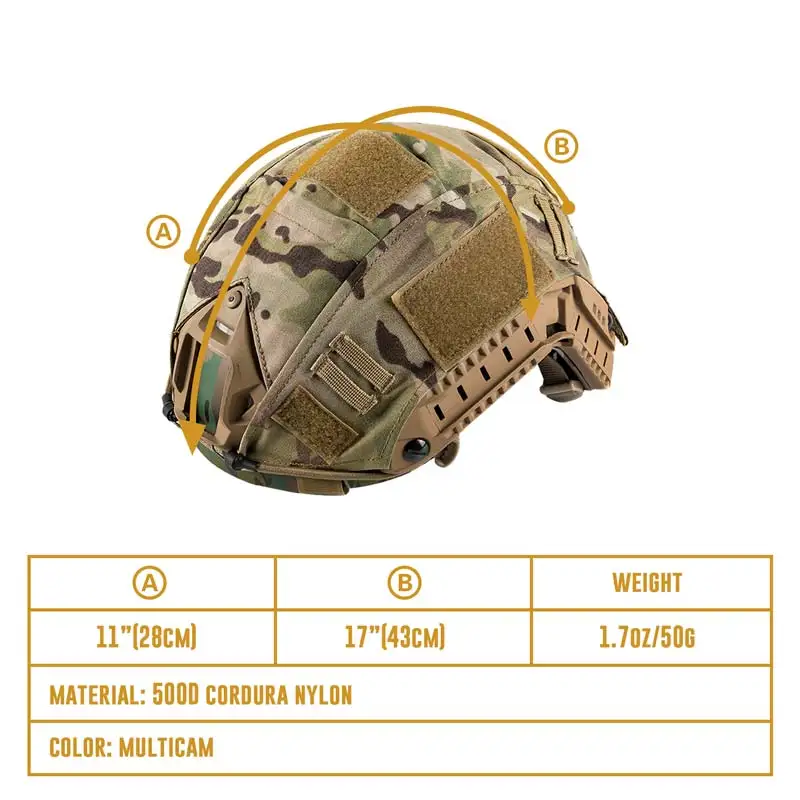 OneTigris тактический Камо шлем Крышка для быстрого MH/PJ шлем в M/L и L/XL Размер 500D Cordura нейлон поставляется из Америки