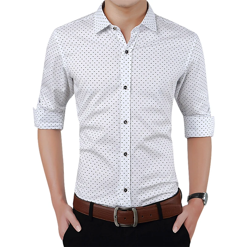 YUNCLOS Men Shirt Men's Business Casual Shirts 2019 New Arrival Men Fashion Brand Clothing Printed Long Sleeve Camisa Masculina