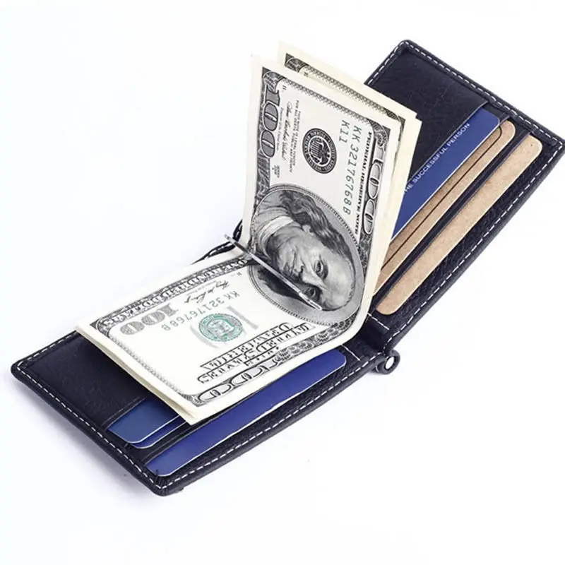 

Men Genuine Leather USD Folder Wallet Coin Purse Business ID Credit Card Holder W1696