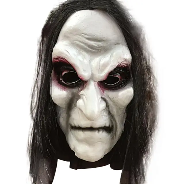 Cheap Halloween Zombie Mask Long Hair Ghost Scary Mask Props Grudge Ghost Hedging Zombie Mask Realistic Masquerade Halloween Mask 