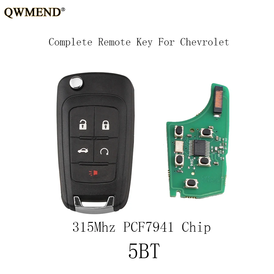 

QWMEND 3pcs*315Mhz Car Remote Key For Chevrolet Cruze Equinox Malibu Camaro 2010 2011 2012 2013 2014 2015 2016 PCF7941 chip