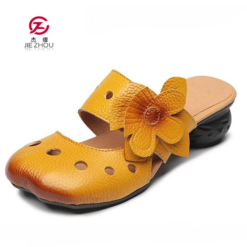 ladies slippers with a small heel