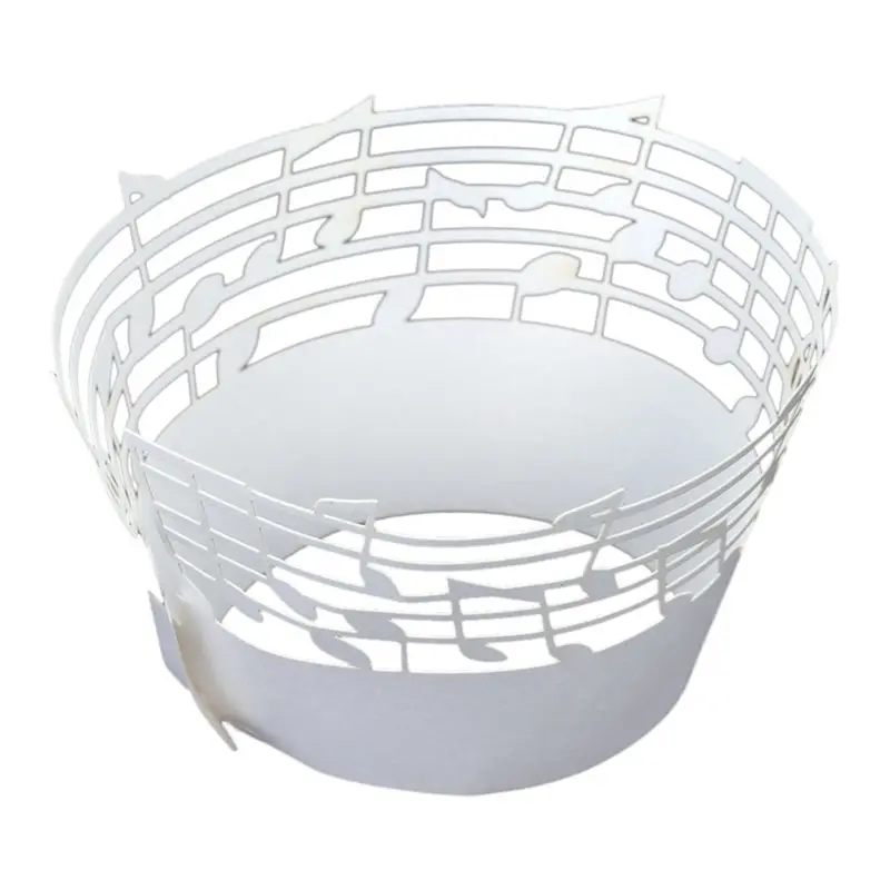 

60Pcs Lace Muffin Case Cupcake Paper Cup Liner, Music Notes Staff Pattern