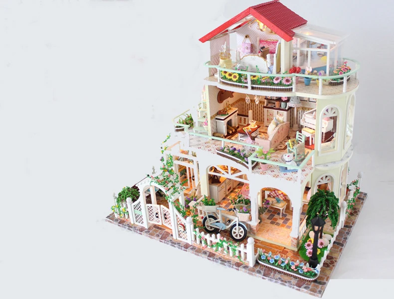 3D миниатюрный кукольный домик мебель DIY Кукольный дом деревянный diy кукольный домик дизайн Каса де бонека brinquedos игрушки для детей