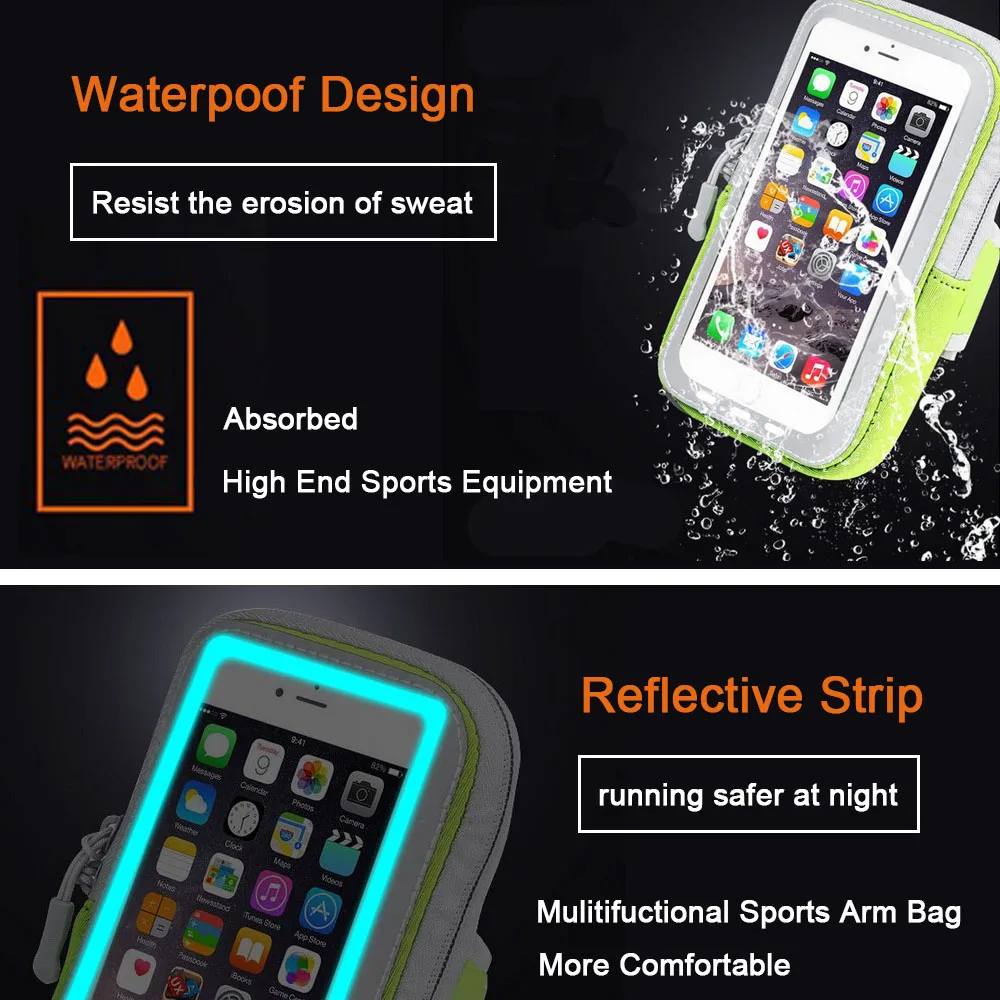 SKDK летний 1 шт. нарукавная повязка для бега водонепроницаемый держатель для сотового телефона для ночного бега фитнес-спортзала спортивные iPhone для женщин