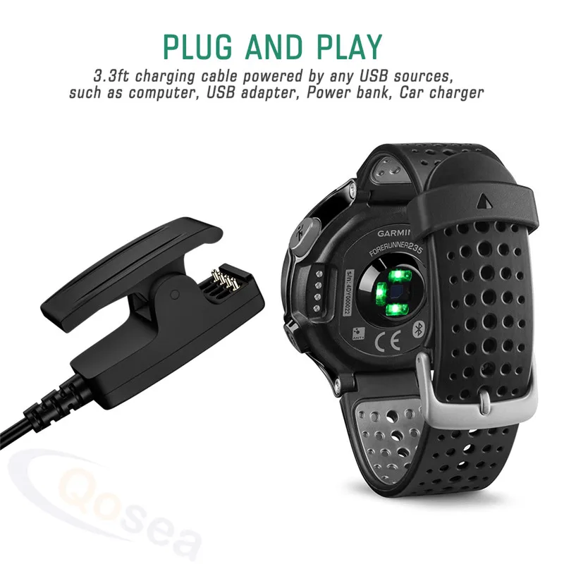 Usb кабель с зажимом для часов Garmin Forerunner235 645 735 35 Vivimove HR аксессуары смарт