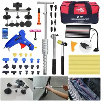 Online PDR Tools Car Dent Repair Kit Glue Puller Set Paintless Hail Dent Remover Slide Hammer Tabs Glue Gun Hand Set DIY Repair Tools
