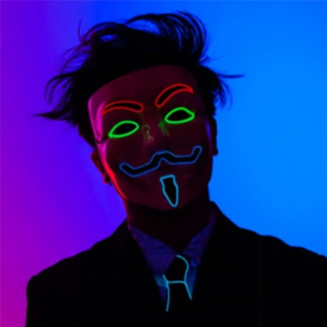 LED clothing Halloween magician EL masks luminous helmet Light Up LED