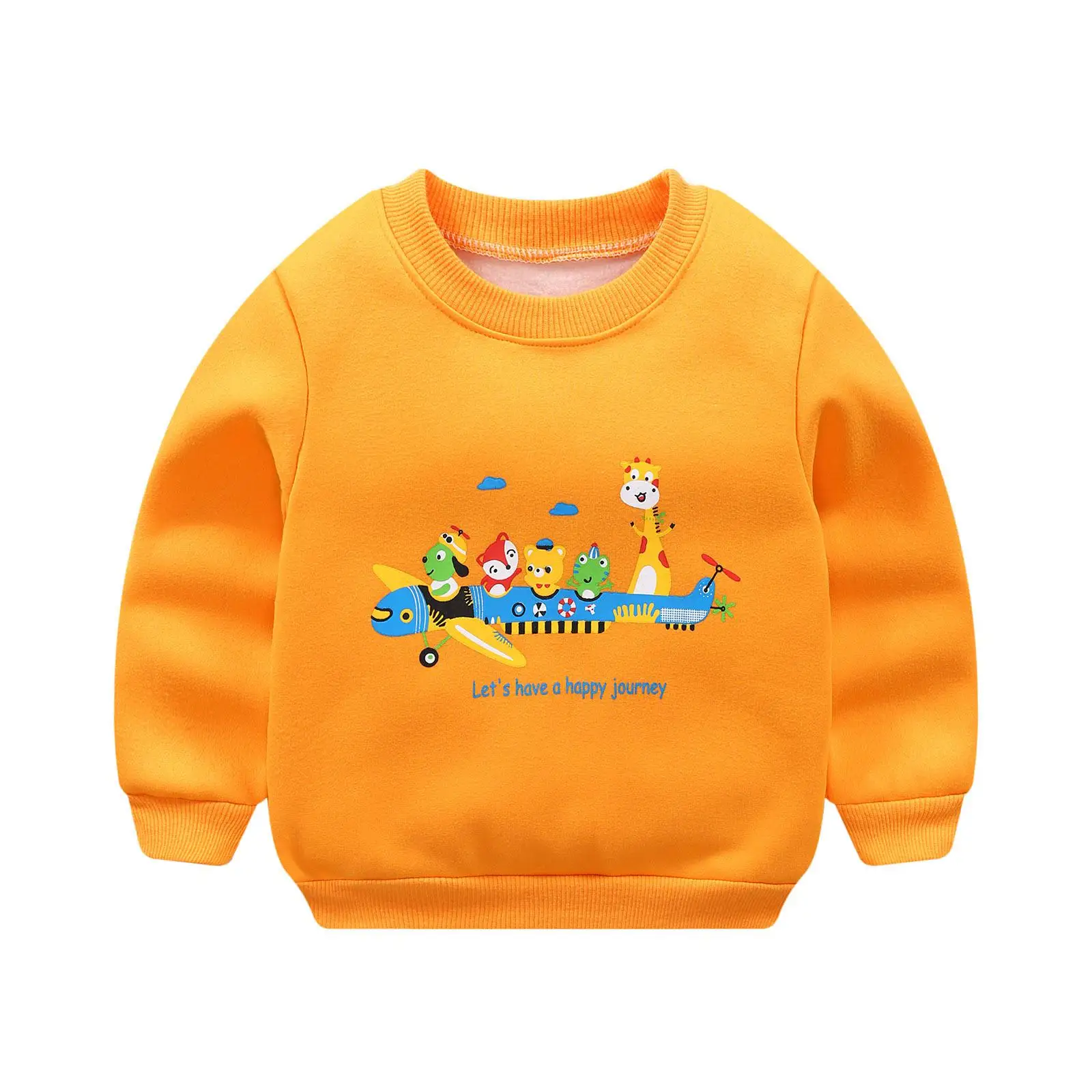 Новая зимняя детская хлопковая гигиеническая одежда с длинными рукавами и круглым вырезом модный свитер для маленьких мальчиков и девочек - Цвет: p2