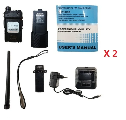 8W High Power Baofeng UV-5R Walkie Talkie Amateur Radio Scanner VHF UHF CB Radio Comunicador USB Woki Toki 3800mAh UV5R Hunting - Цвет: 2PC