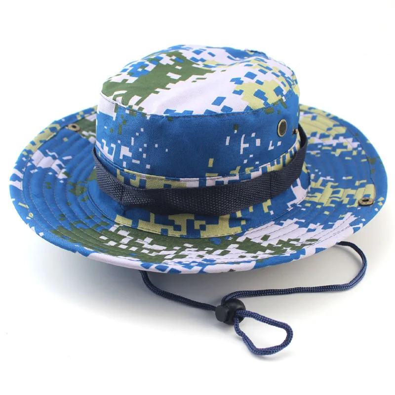 Военная камуфляжная кепка Boonie для мужчин и женщин, Высококачественная уличная хлопковая кепка, шапки-ведра для охоты, рыбалки, армейская шляпа Мультикам HJ2 - Цвет: H12