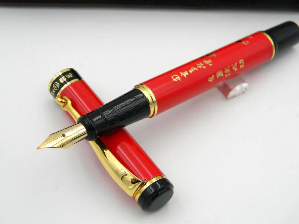 

3013 On Sale Red Chinese Ceramic Fountain Pen Gold Nib Medium