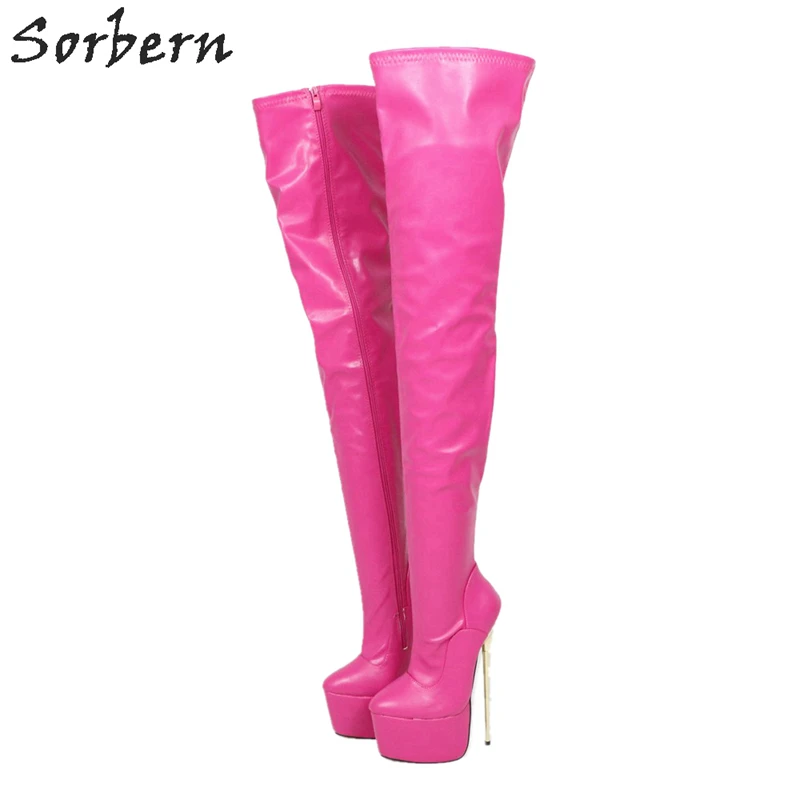 Gabelung Plattform Color Für Spitze Schuhe Heels Hohe Heißer Metall Matt Mode Lange Rosa Dünne Custom High Boot Stiefel Benutzerdefinierte Zehen Sorbern peach Frauen Damen 7wxtSq1Y