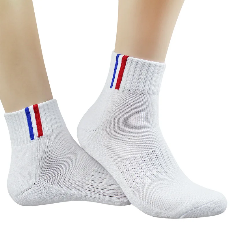 2 пара/лот, махровые мужские носки для бега, спортивные, chaussettes homme, уличные, хлопковые, утепленные, короткие носки, белые, calcetines hombre, летние