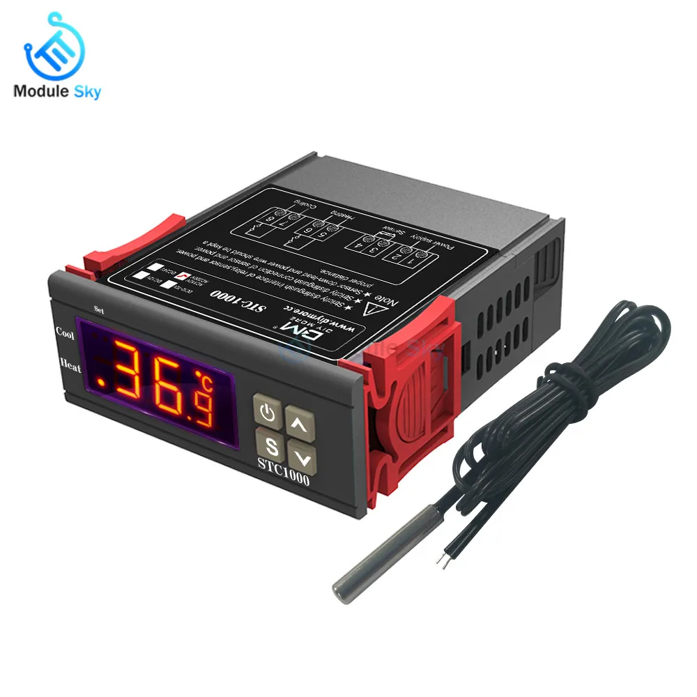 

TC-1000 LED Digital Temperature Controller AC 110-220V Thermoregulator thermostat Heating Cooling NTC Sensor Incubator