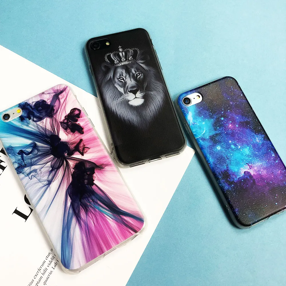 

New CASEIER Print Animal Patterned Case For iPhone 6s 6 Plus 7 8 Plus Soft Silicone Back Cover Cases For iPhone 5s 5 SE Fundas