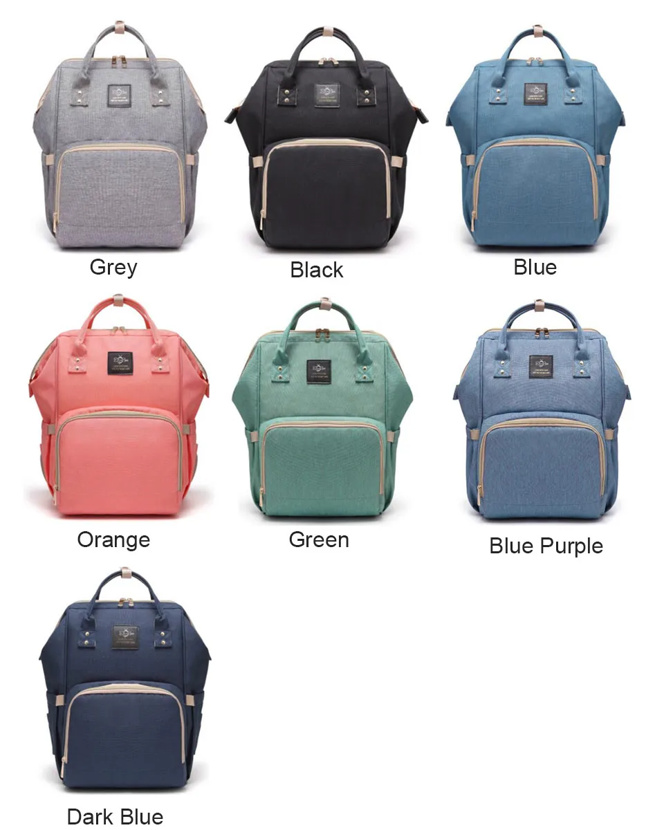 JiaYou Waterproof Multi-Function Mummy Fashion Diaper Bag Nappy Backpack Handbag Tote Bag 3#DarkBlue,14L