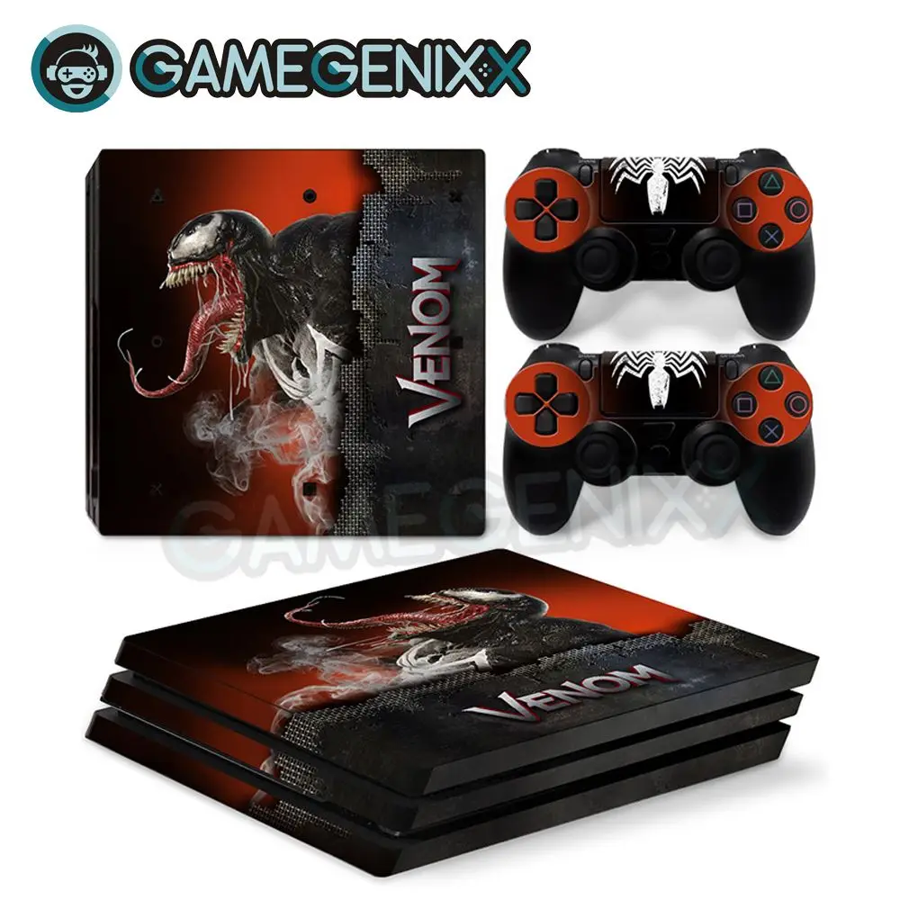 

GAMEGENIXX Skin Sticker Vinyl Decal for PS4 Pro Console and 2 Controllers - Venom