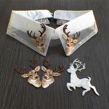 Олень железные нашивки для одежды воротник украшения вышитые нашивки на заказ DIY Аксессуары значок аппликация