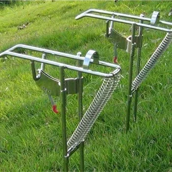 

Stainless Steel Fishing Rod Holder Rack Automatically Pulls Back Portable Double Spring YA88