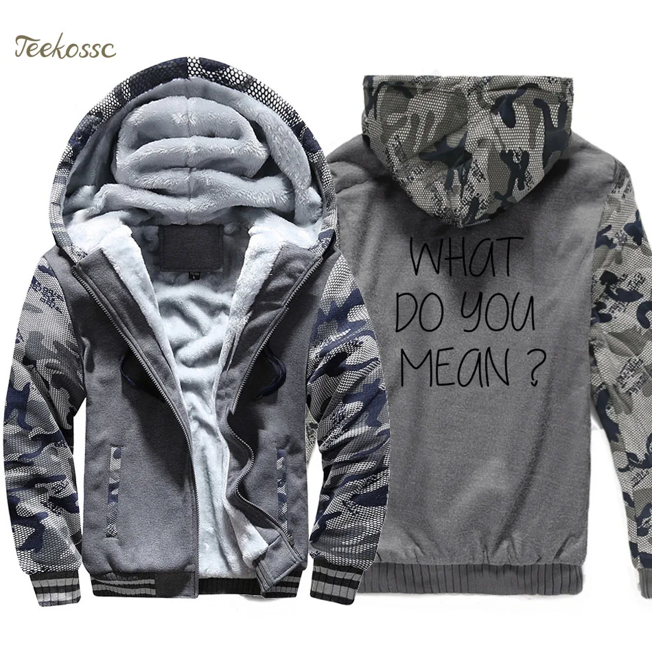 What do you Mean Hoodie Men Music Hooded Sweatshirt Justin Bieber Coat 2018 Thick Fleece Warm Camouflage Jacket Kpop Streetwear