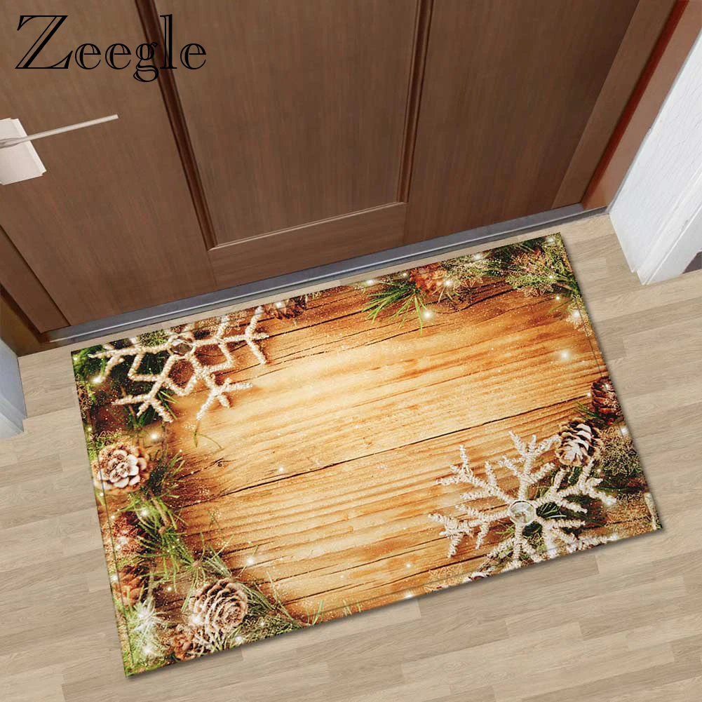 

Zeegle Christmas Outdoor Front Doormats Home Decoration Non-slip Floor Mat Kitchen Anti Slip Mats Absorbent Carpet