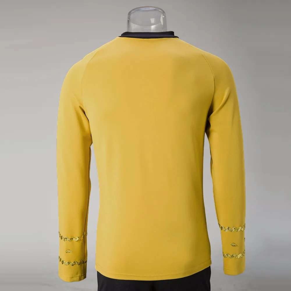 Cosplay Star Trek TOS The Original Series Kirk Shirt Uniform Costume Halloween Yellow Costume (3)