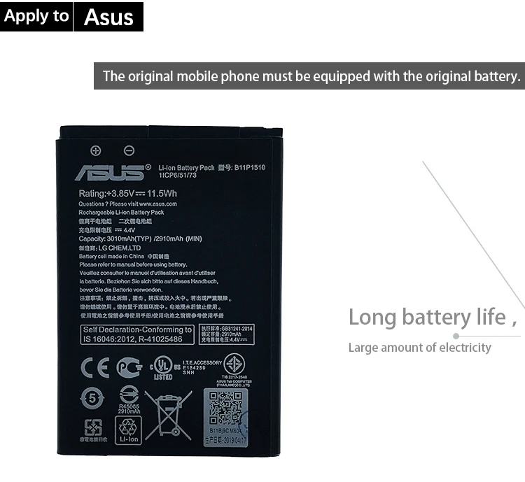 ASUS B11P1510/C11P1510 3010 мАч аккумулятор для ASUS ZenFone Go tv ZB551KL X013DB телефон высокое качество батарея