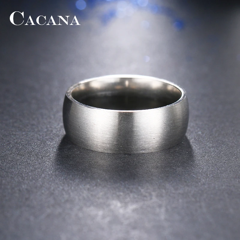 CACANA Stainless Steel Rings For Women Smooth Stainless Steel Personalized Fashion Jewelry Wholesale NO.R20