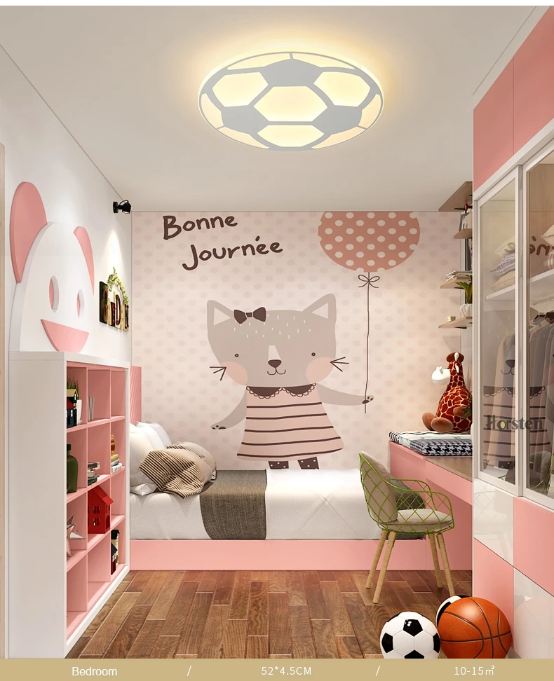Creative Kids Room Lighting Acrylic Football Design LED Ceiling Lights For Baby Room Child Bedroom Ultra-thin Dimmable Ceiling Lamp (9)