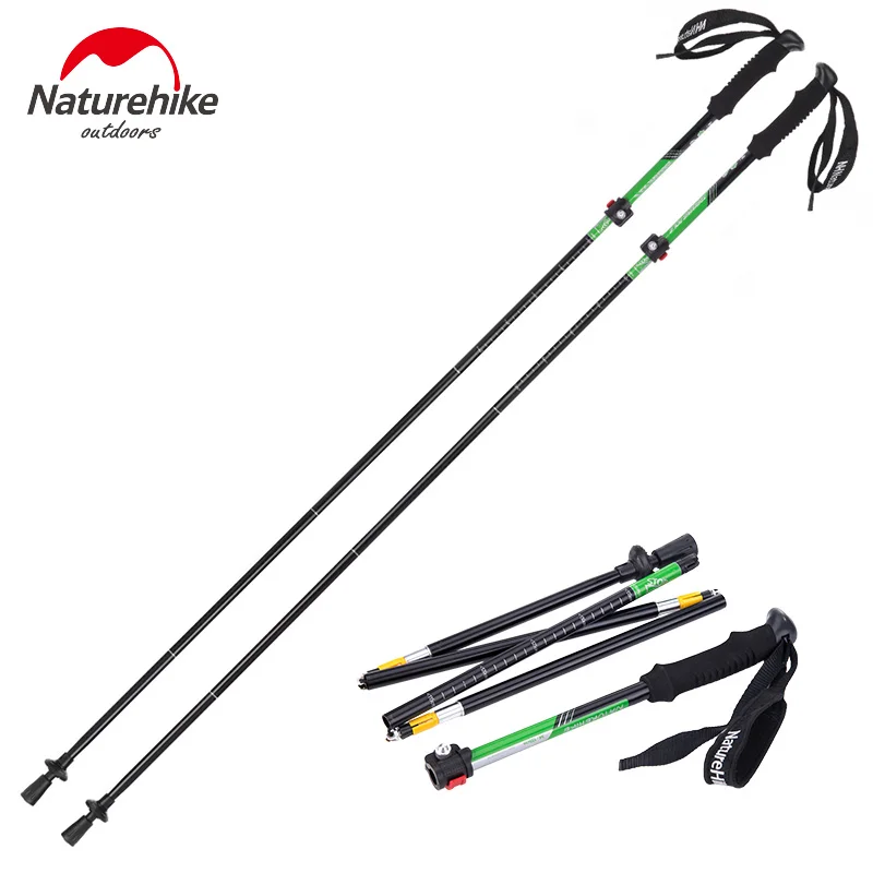 

NH nordic walking poles hiking stick external quick lock ultralight foam handle 7075 Aluminum five-section folding trekking pole