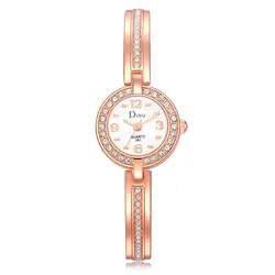 Disu 4 цвета женские часы браслет со стразами циферблат часы наручные часы Ladies Девушки Повседневная Кварцевые часы TT @ 88