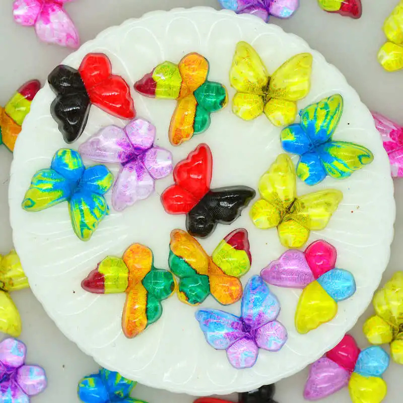 

8X9mm 50PCS Faltback Rainbow Colorful Acrylic Butterfly Applique|DIY Scrapbook Crafting Supplies|Butterfly Miniatures Cabochons