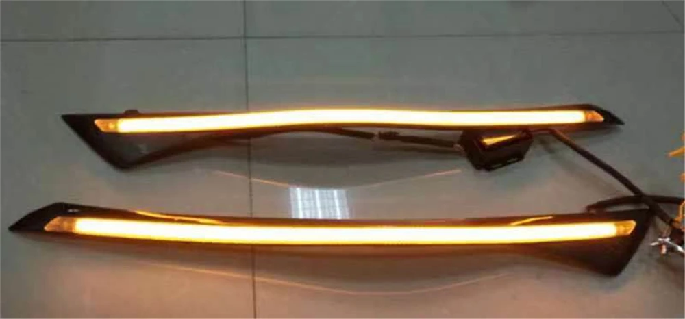 2 шт. автомобильный головной светильник светодиодный для бровей дневной ходовой светильник DRL с желтым сигналом поворота светильник для KIA Optima K5 2011 2012 2013