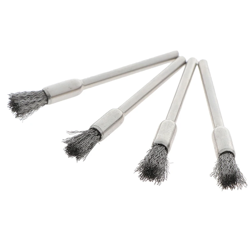 

4Pcs Steel Wire Brushes Polishing Wheel Brush for Tools Mini Brushed Burr Welding Metal Surface Pretreatment Grinding 50mm