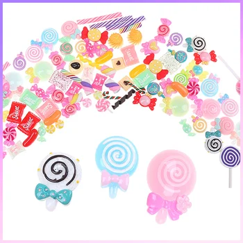 

50Pcs/lot Mix Kawaii Food Miniature Resin Food Candy DIY Phone Case Scrapbooking Crafts Decor Dolls Miniature Pretend Toy